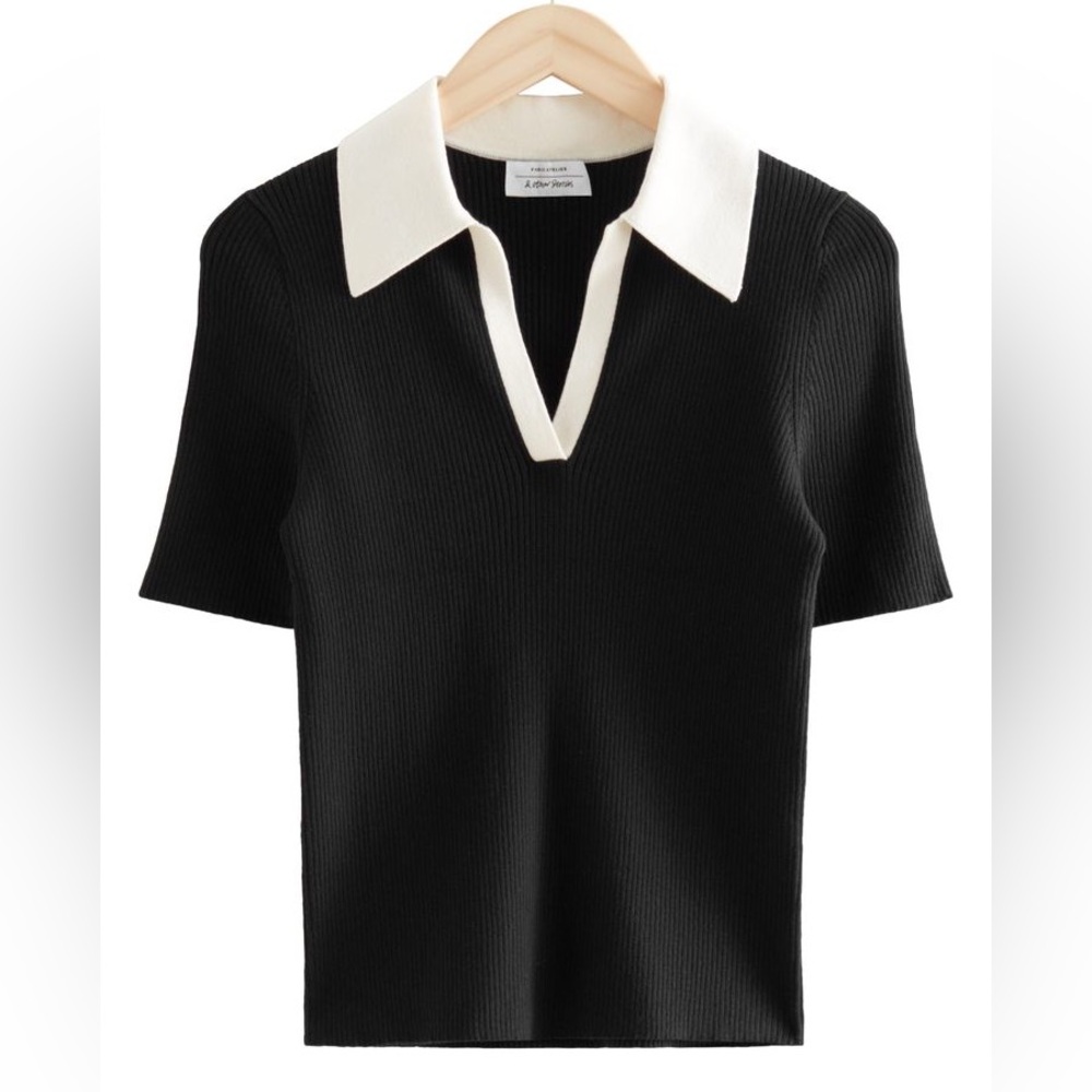 VGUC & other stories Rib Polo Shirt